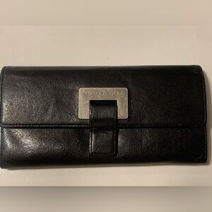 Michael Kors Black Leather Clutch Wallet